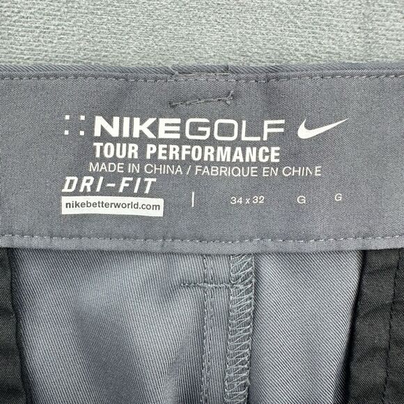 Nike Golf Pants Mens 34x32 Gray Tour Performance Dri-Fit Straight 639779 STAINS - Picture 5 of 16